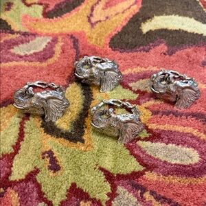 Silver Arthur Court Vintage Elephant Napkin Rings